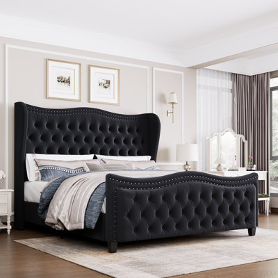 Lark Manor™ Arcella Velvet Tall Headboard Upholstered